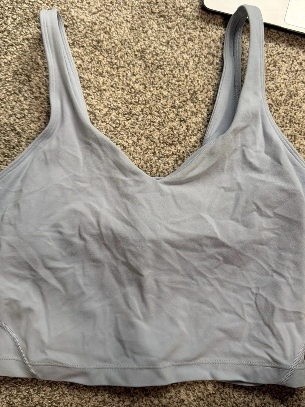 lululemon athletica Light Gray Cropped Tank Top (no padding)